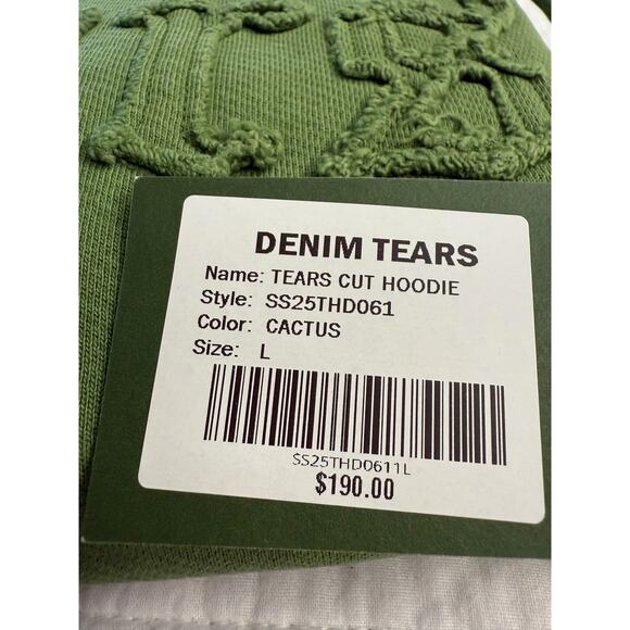 Denim Tears Hat Cap Snap Back Embroidered Mens One Size Cactus Green - Picture 9 of 9